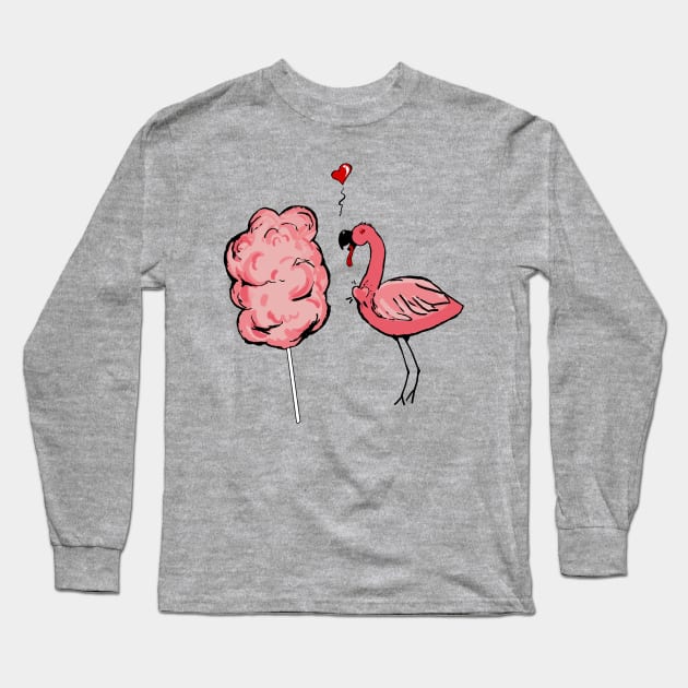 Flamingo Pink Lover Cotton Candy Long Sleeve T-Shirt by PolygoneMaste